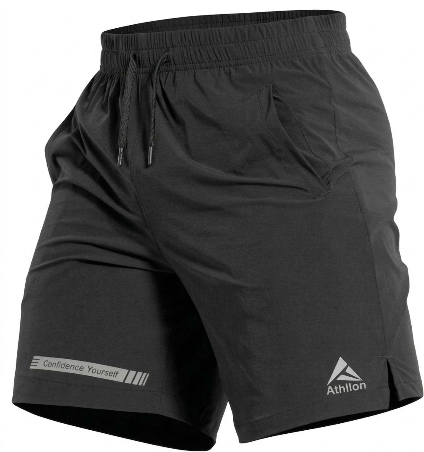 ATHLLON Solid Men Black Gym Shorts