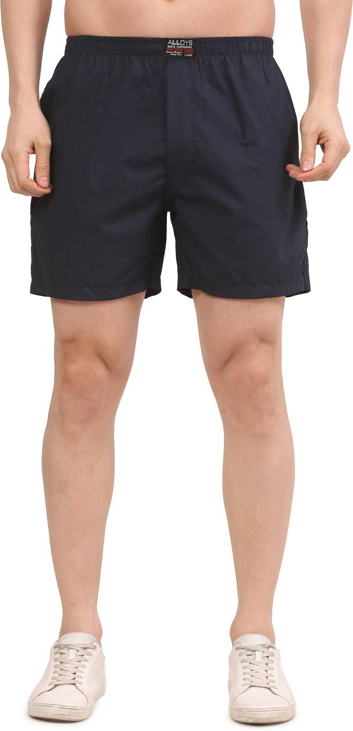 AVVOYS Solid Men Dark Blue Boxer Shorts