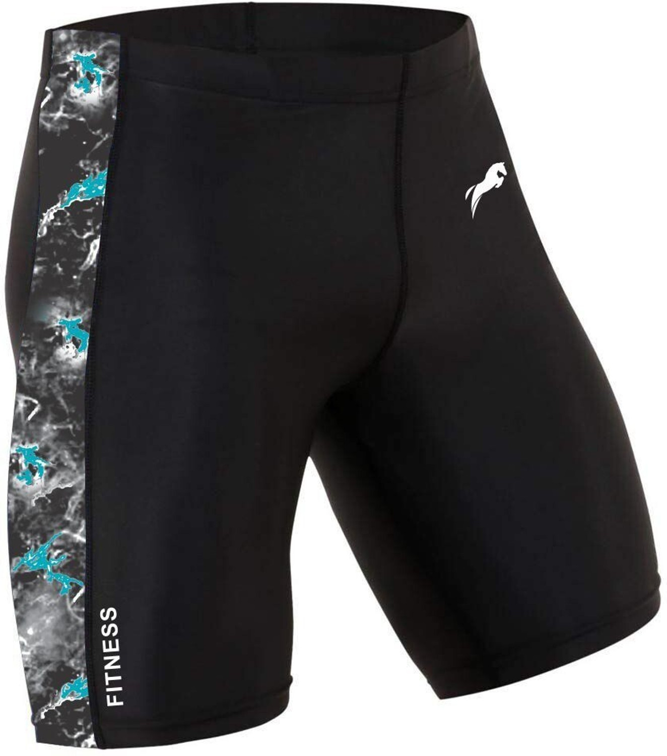 Image of Just Rider Color Block Men Reversible Black Compression Shorts