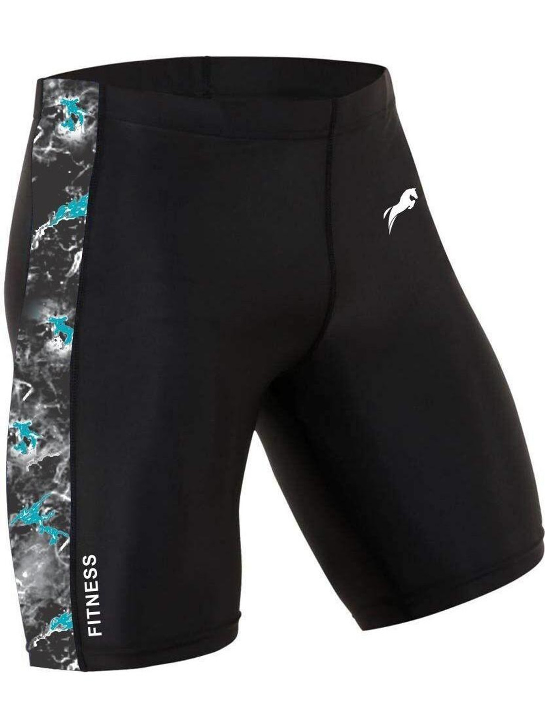 Image of Just Rider Color Block Men Reversible Black Compression Shorts