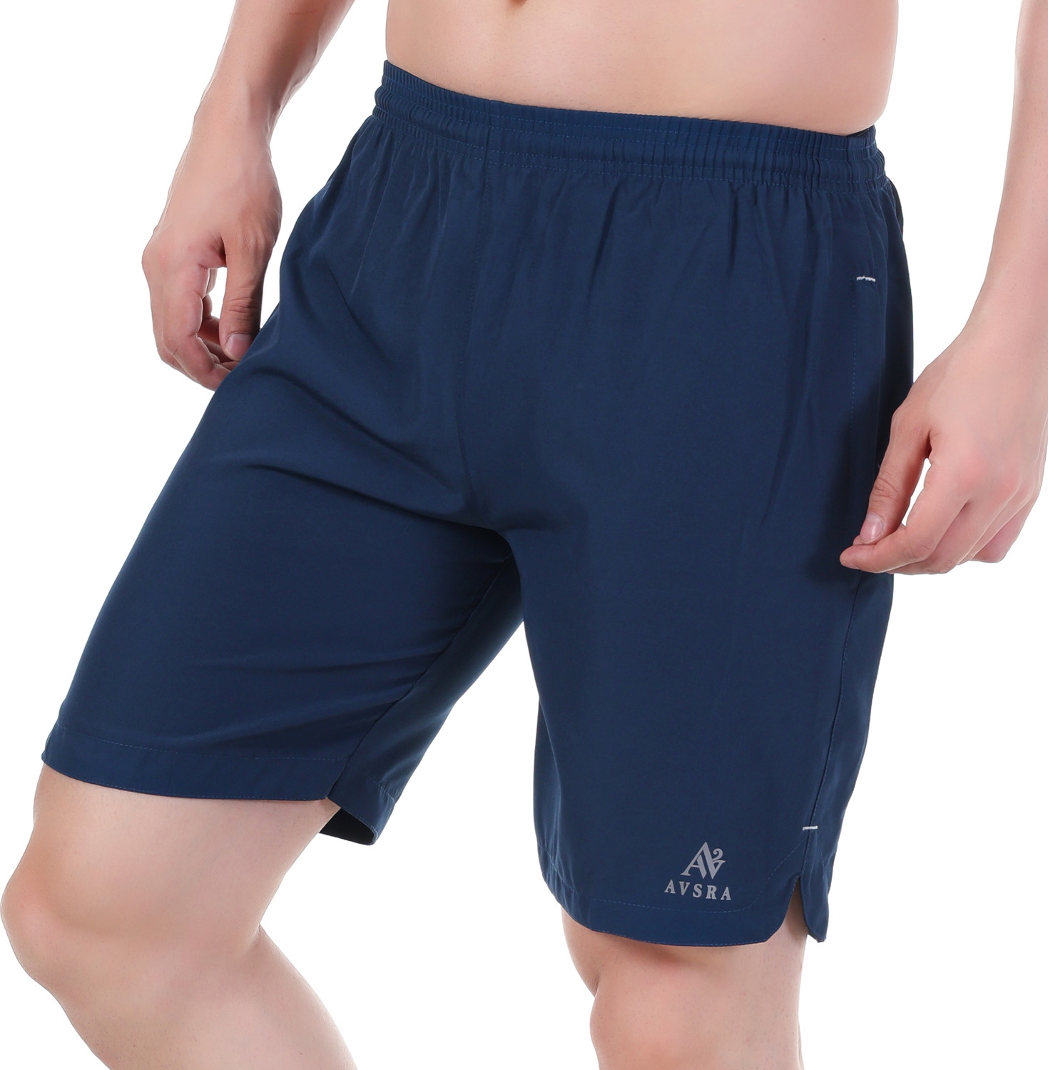 Image of AVSRA Solid Men Black, Blue Regular Shorts