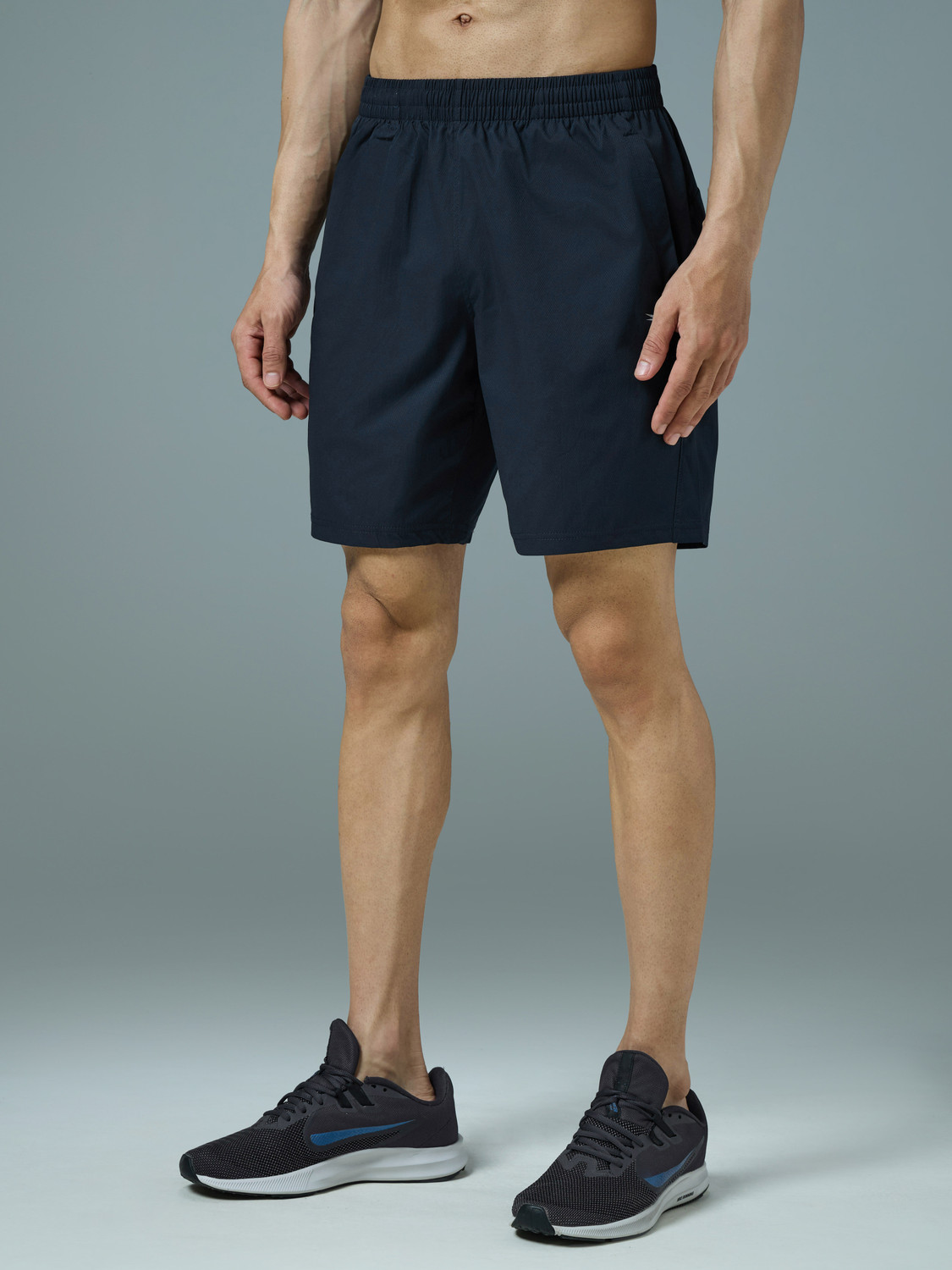 Image of TECHNOSPORT Solid Men Blue Sports Shorts