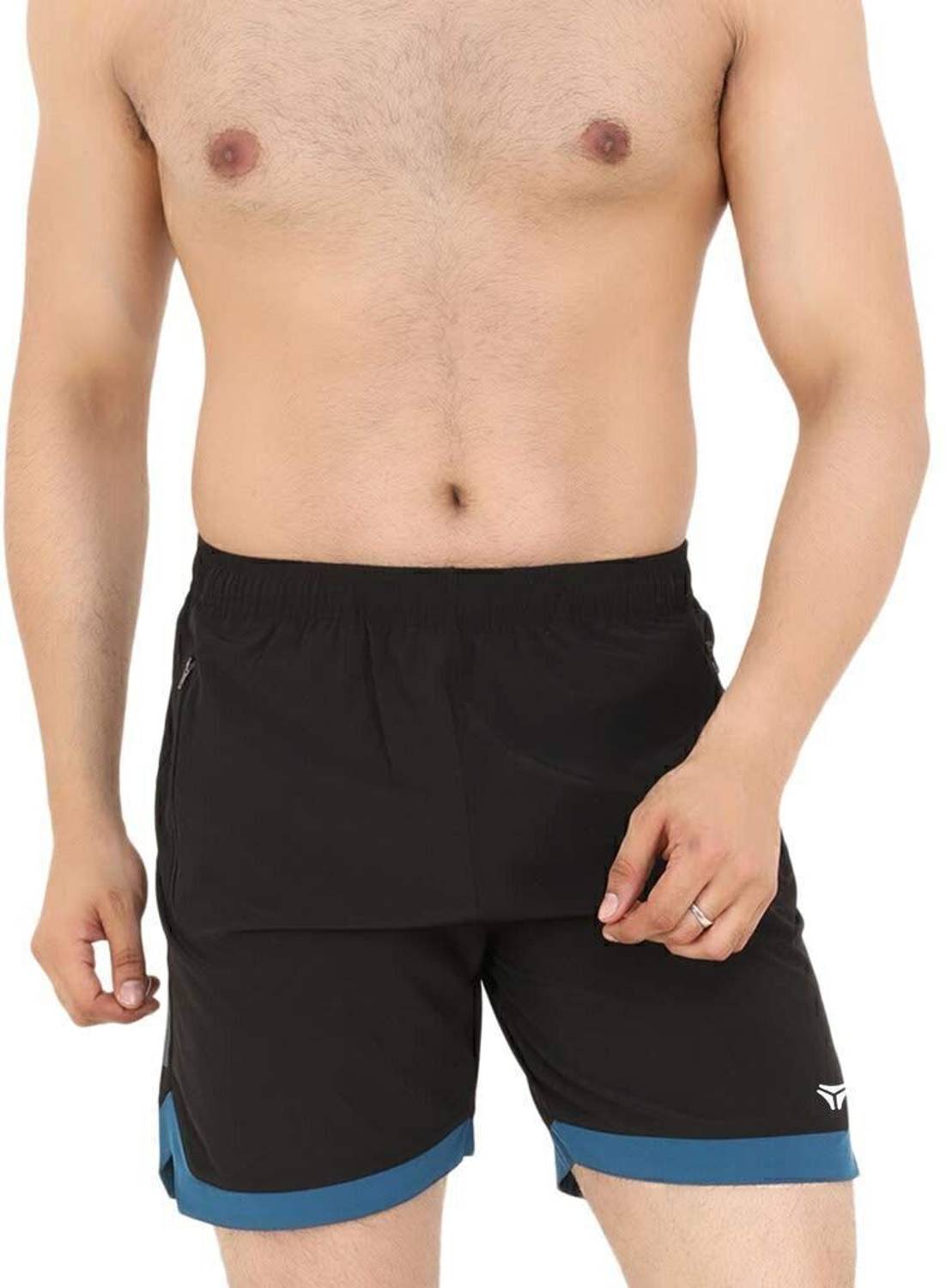 Kyk Solid Men Blue, Black Sports Shorts Pack of 2 - Image 4