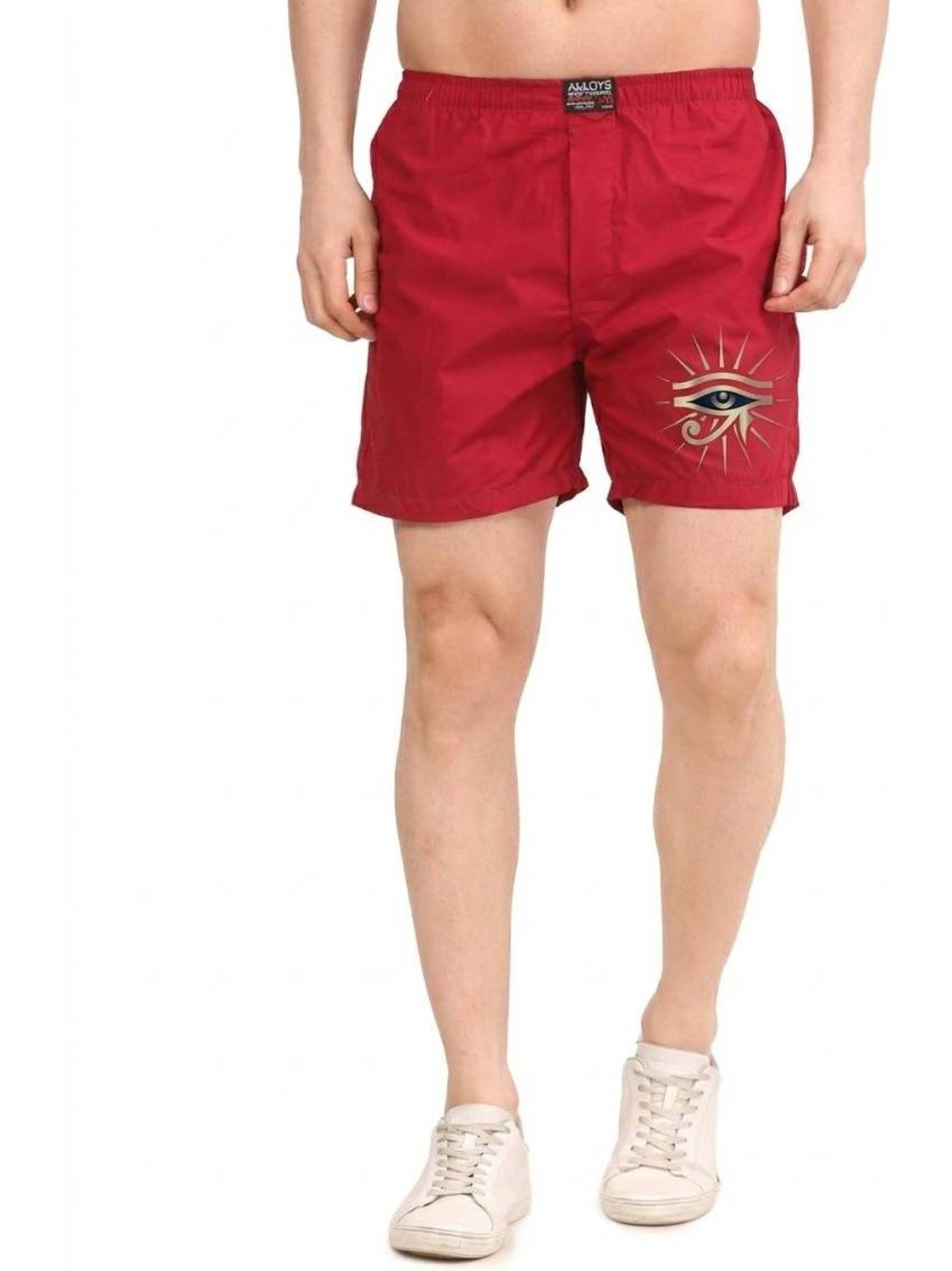 AVVOYS Printed Men Red Boxer Shorts