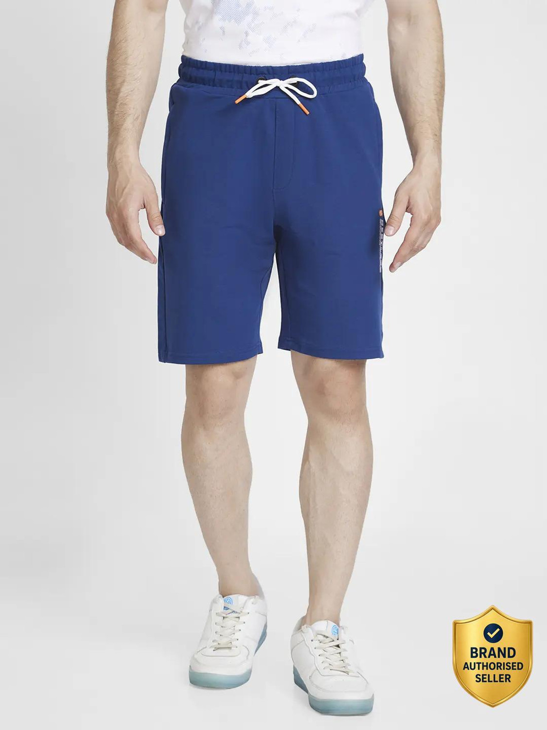 Image of Spykar Solid Men Blue Basic Shorts
