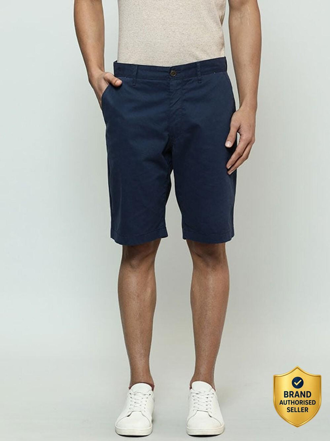 INDIAN TERRAIN Solid Men Blue Chino Shorts