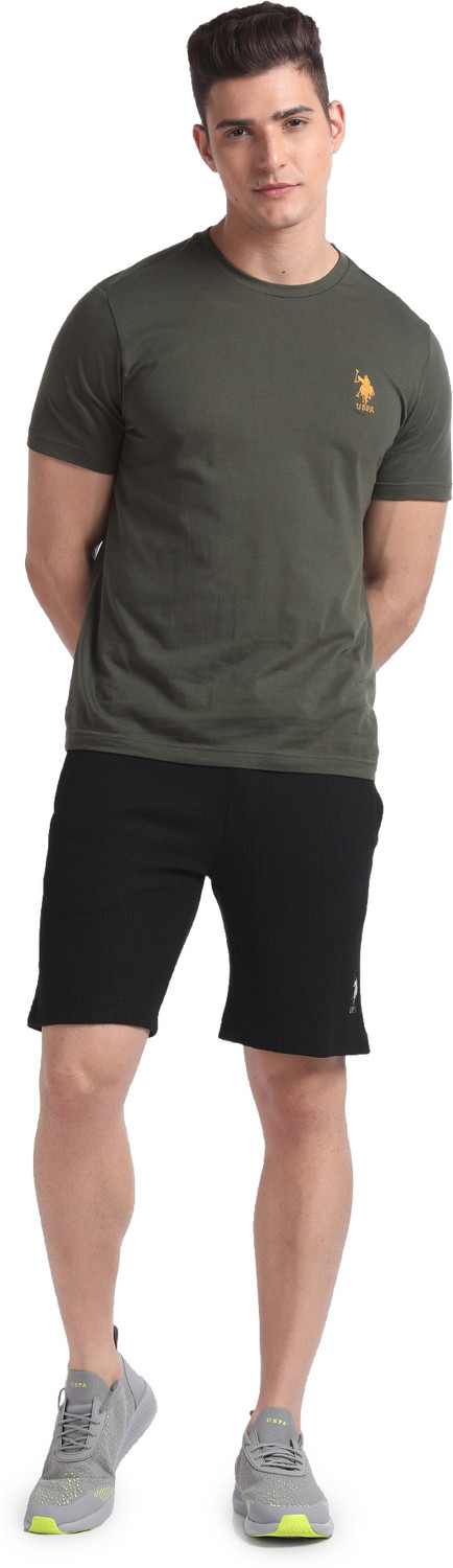 Image of U.S. POLO ASSN. Self Design Men Black Basic Shorts