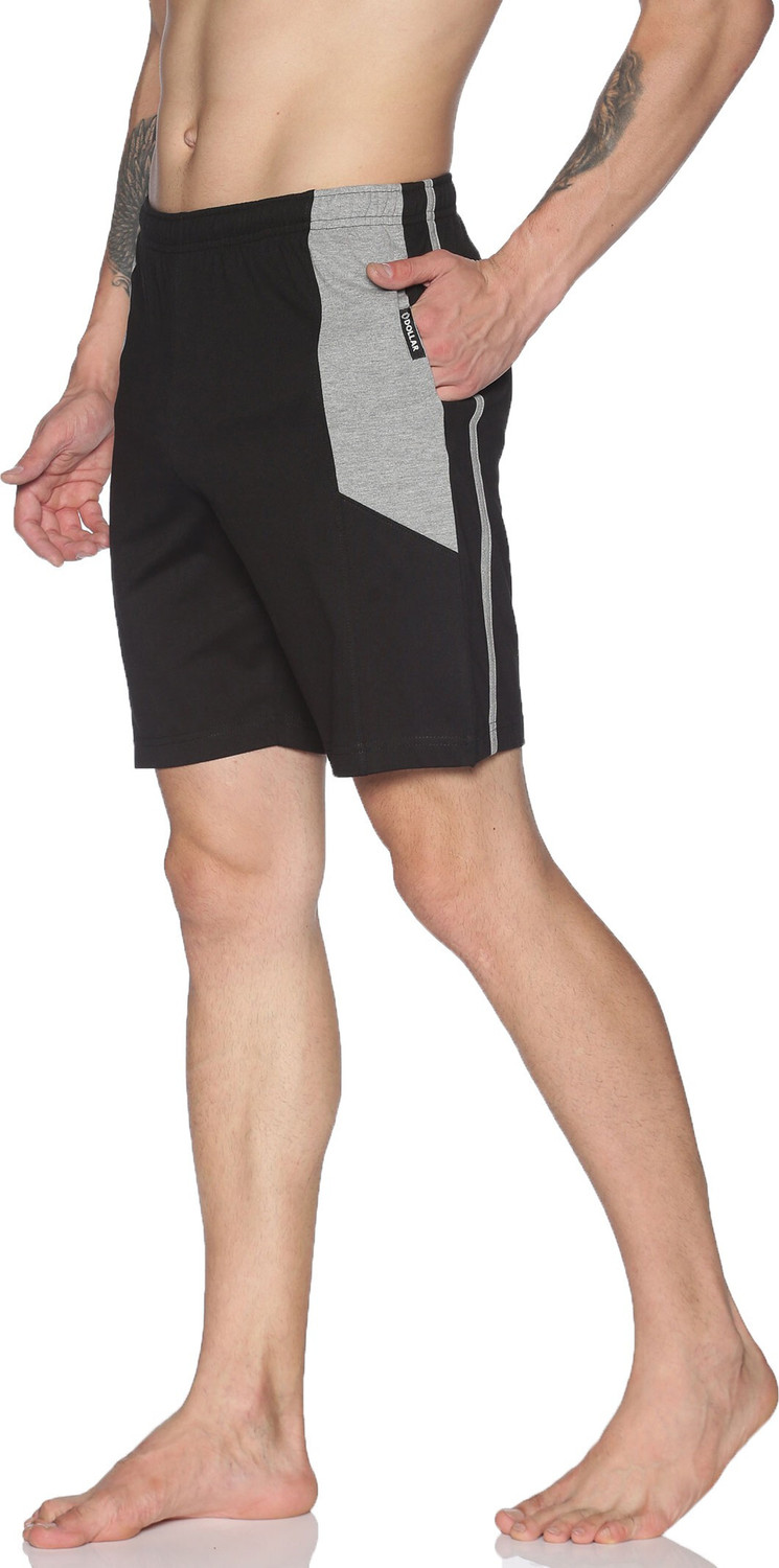 Image of Dollar Solid Men Black Sports Shorts