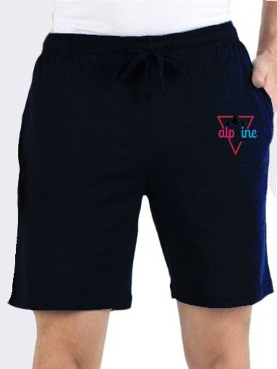 ALPHINE Solid Men Black Basic Shorts