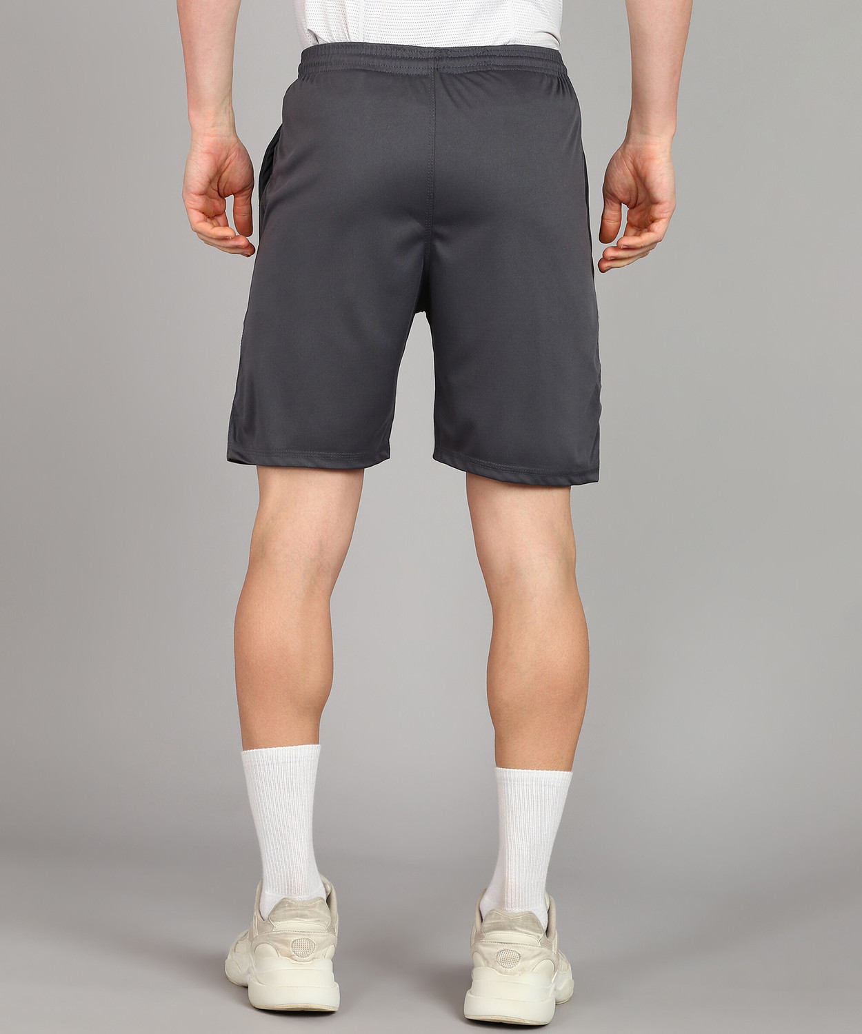 Image of BTMZ Solid Men Black, Dark Grey Sports Shorts