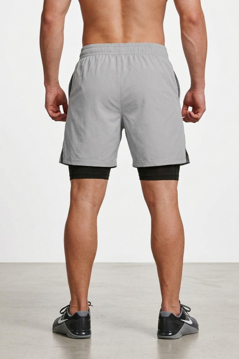 Image of BOLDSHARK Printed Men Grey Compression Shorts, Cycling Shorts, Gym Shorts, Running Shorts, Sports Shorts