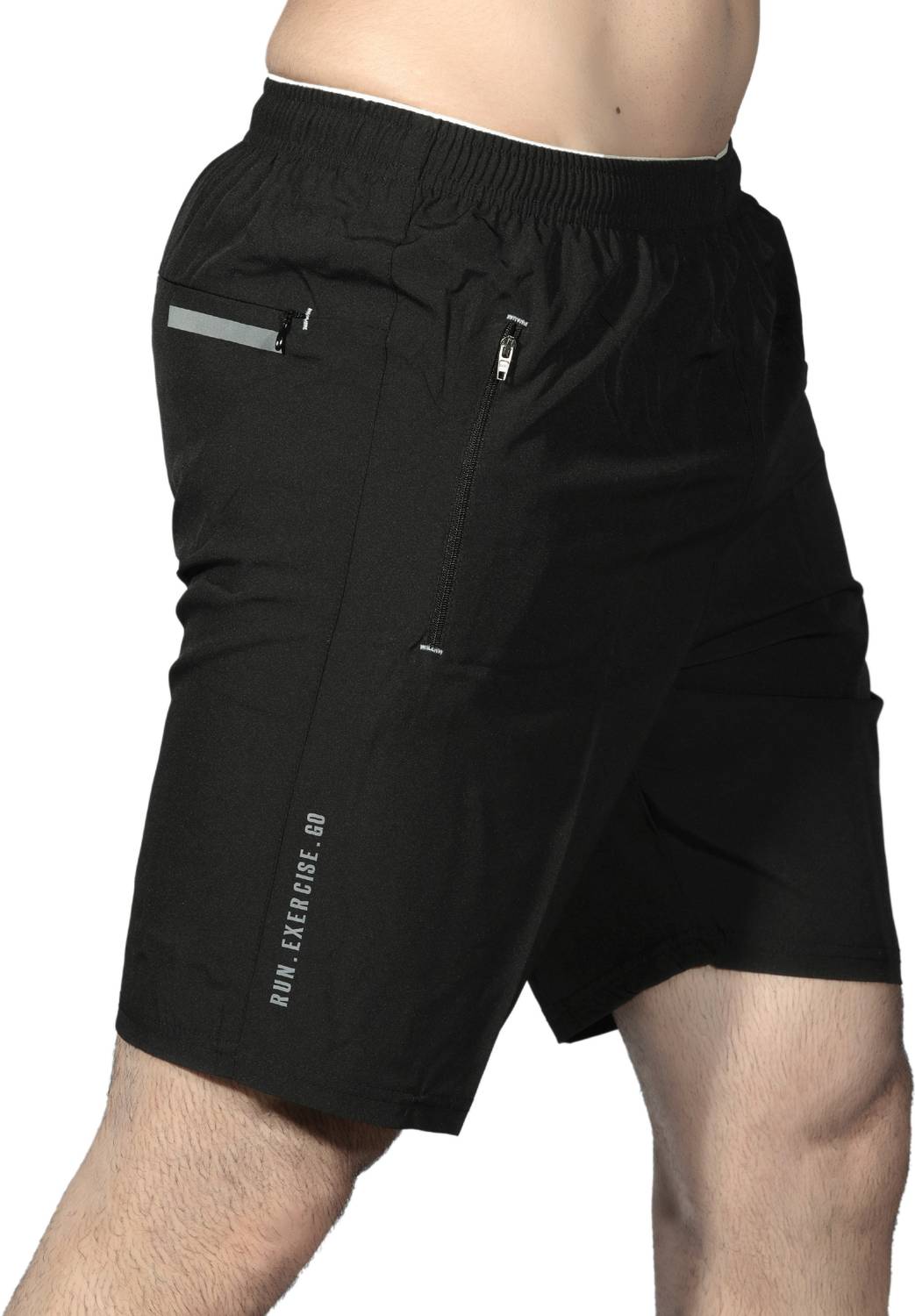 Renessa Black Men Running Shorts - Image 1