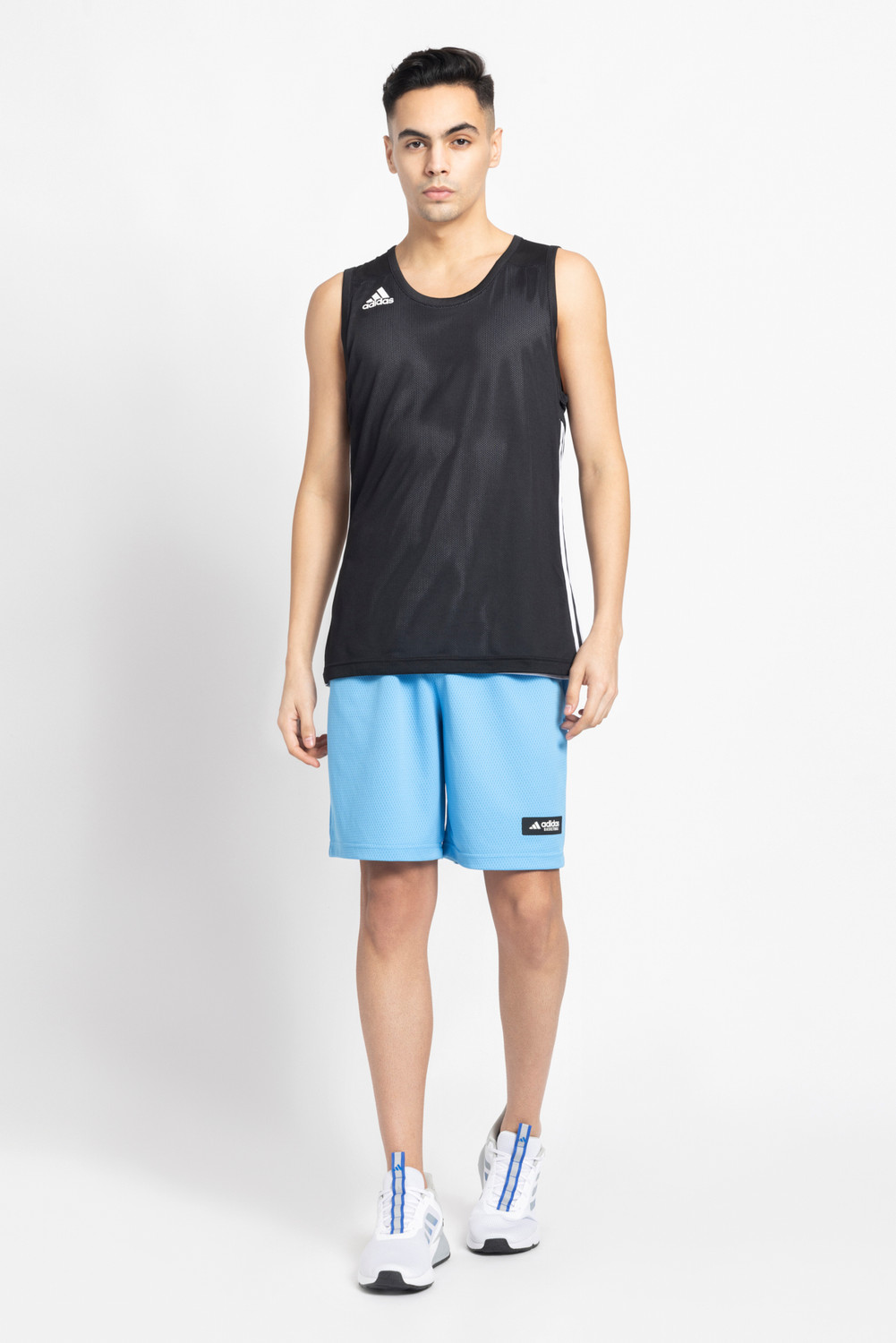 Image of ADIDAS Printed Men Blue Sports Shorts