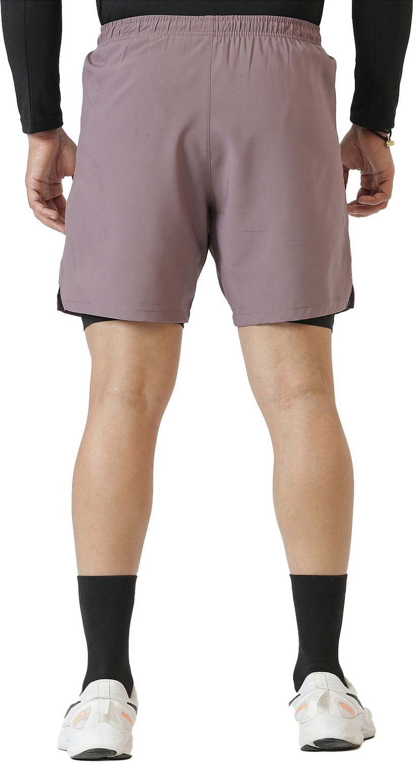 Image of FuaarK Solid Men Purple Sports Shorts