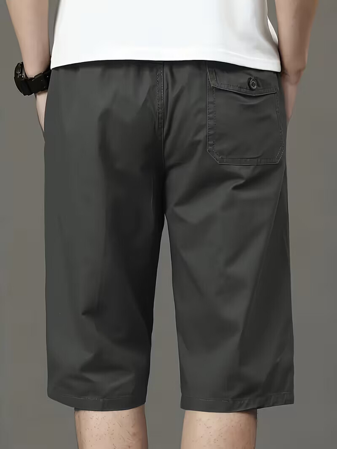 Image of sti Solid Men Dark Grey Cargo Shorts