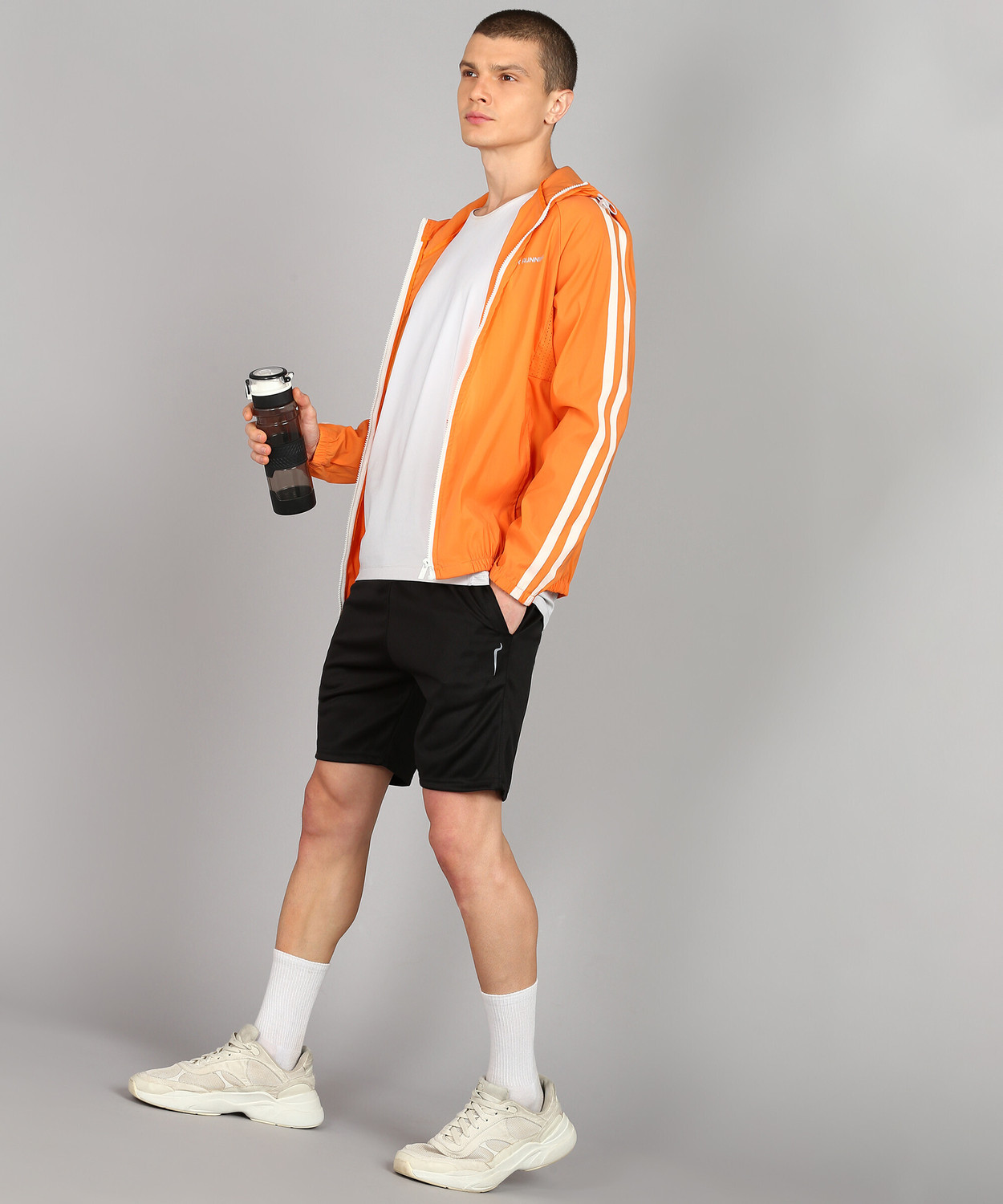 Image of BTMZ Solid Men Black, Dark Grey Sports Shorts