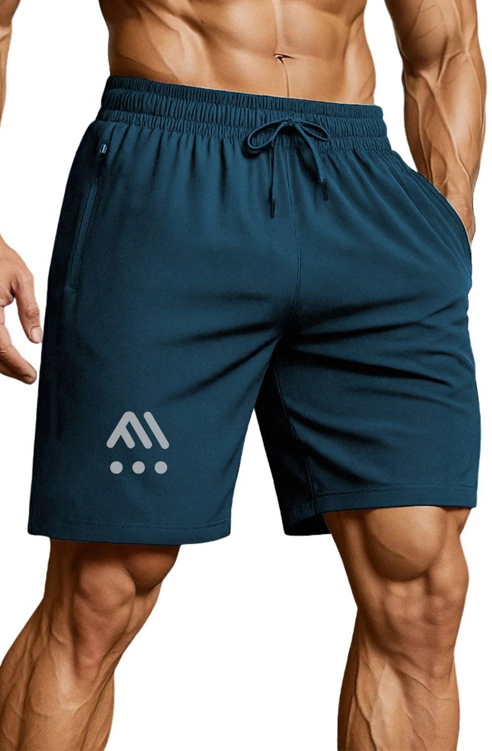 3colors Printed Men Dark Blue Sports Shorts