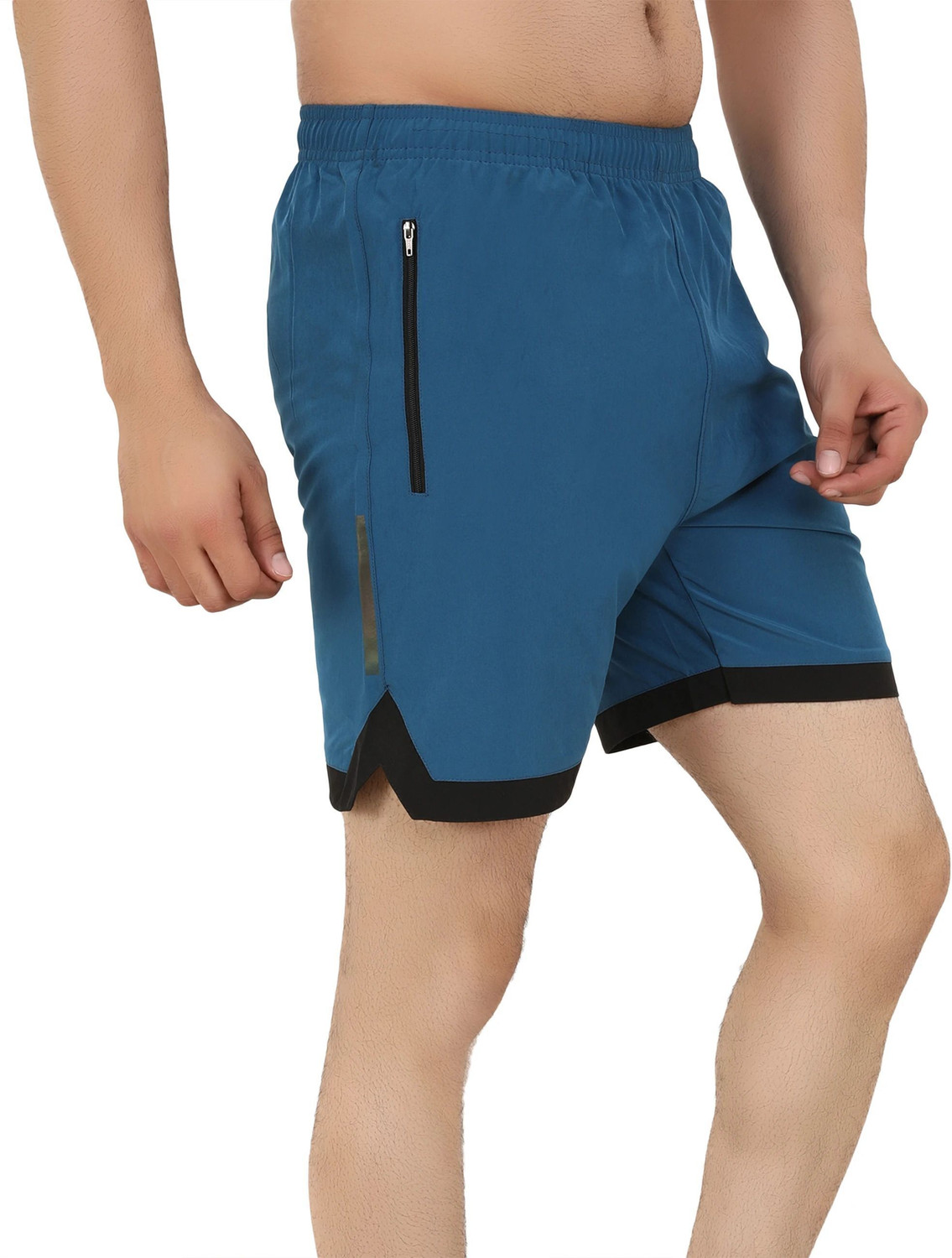 Image of NINQ Solid Men Blue Casual Shorts