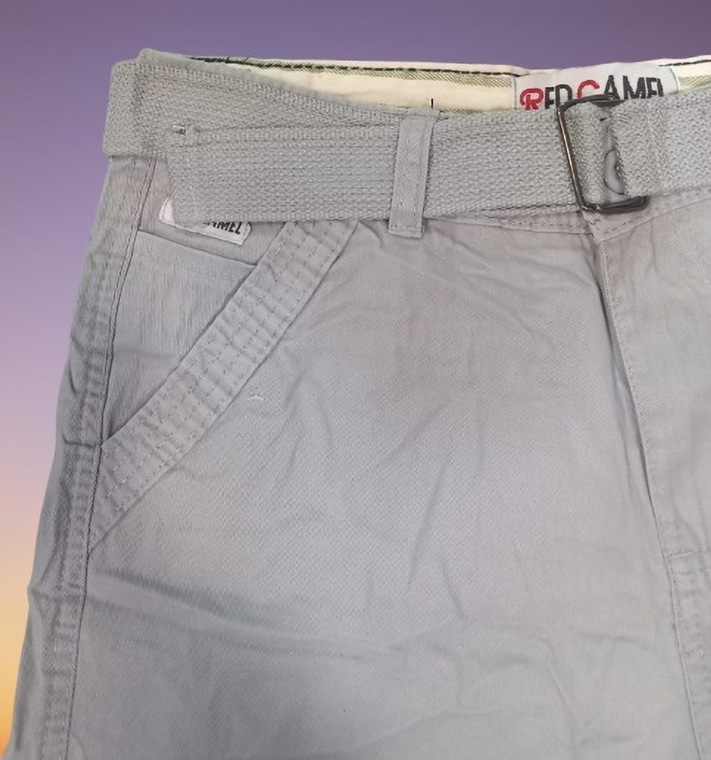 Image of RCS Solid Men Grey Chino Shorts