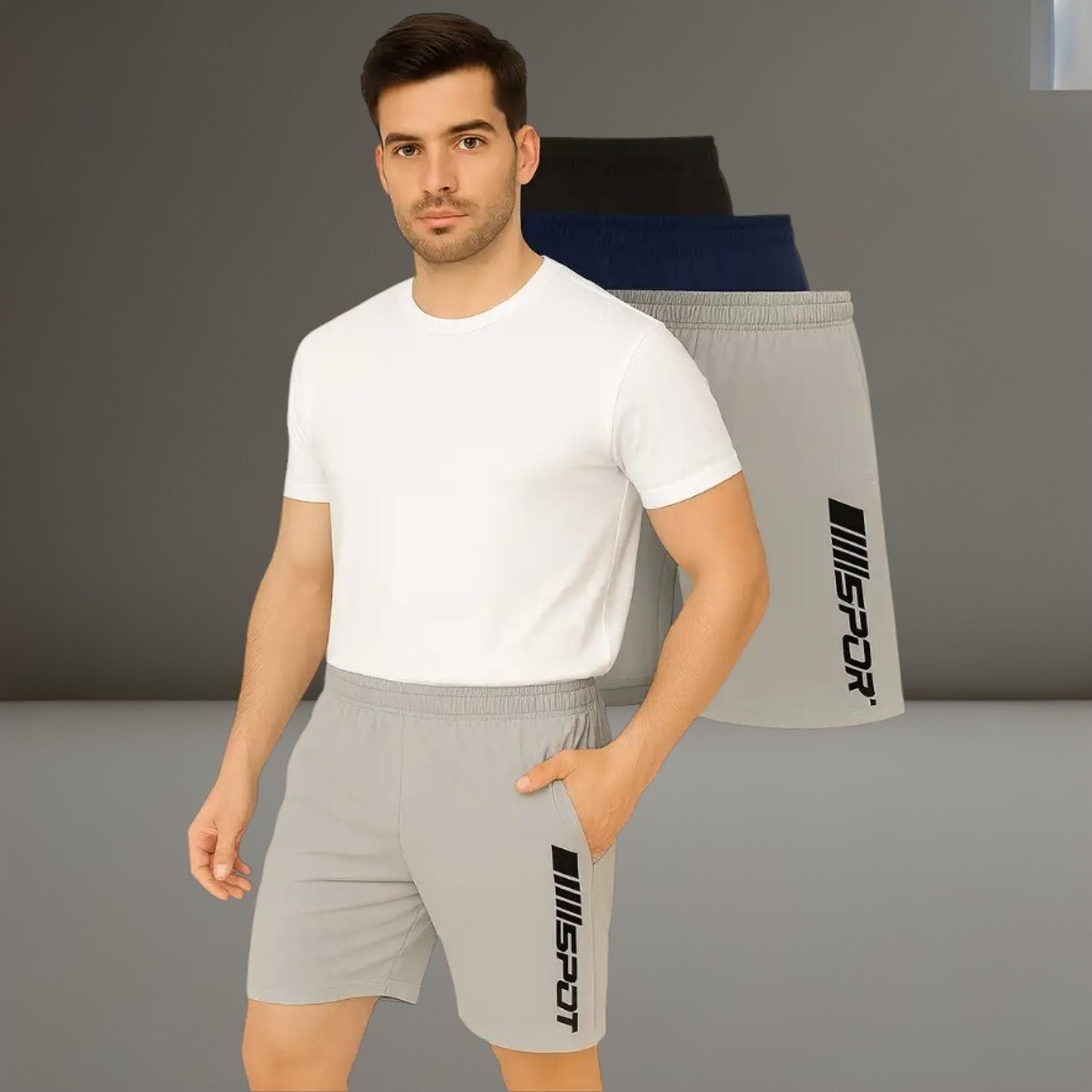 Image of insanitee Printed Men Blue, Grey, Green Regular Shorts