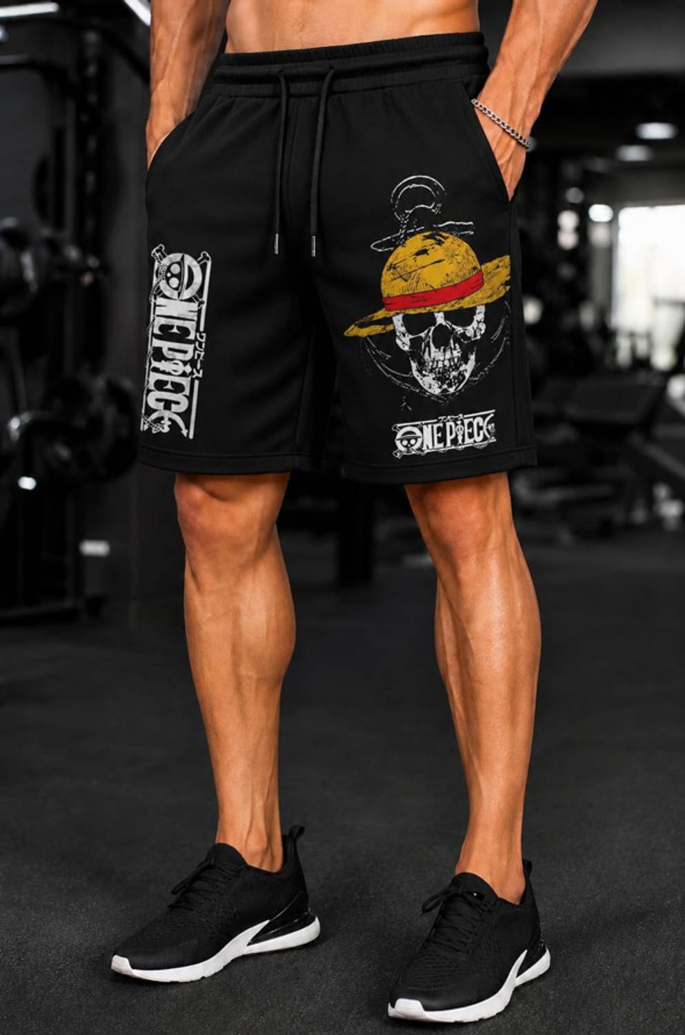 TENRUN Men Black Basic Shorts - Image 1