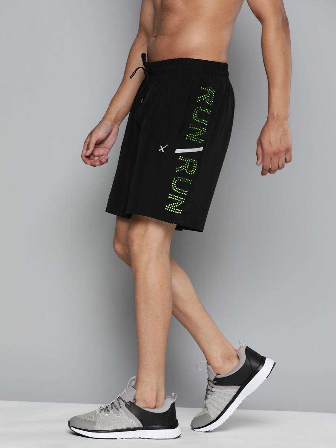 HRX Men Black, Green Running Shorts - Image 1