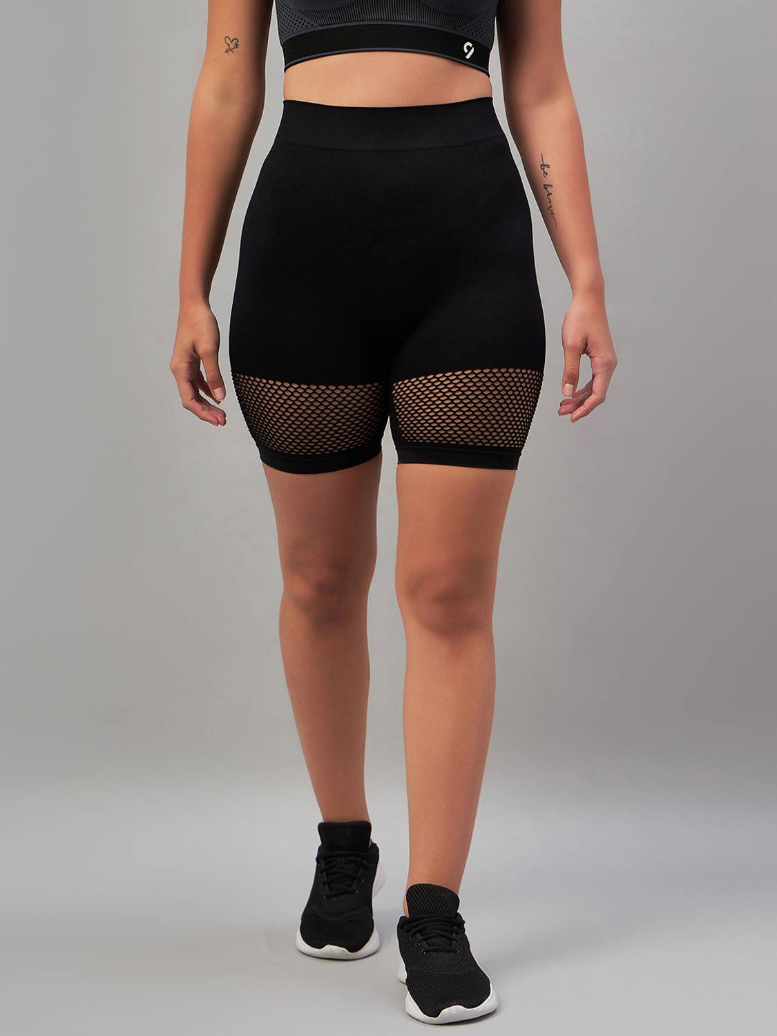 C9 Airwear Solid Women Black Cycling Shorts