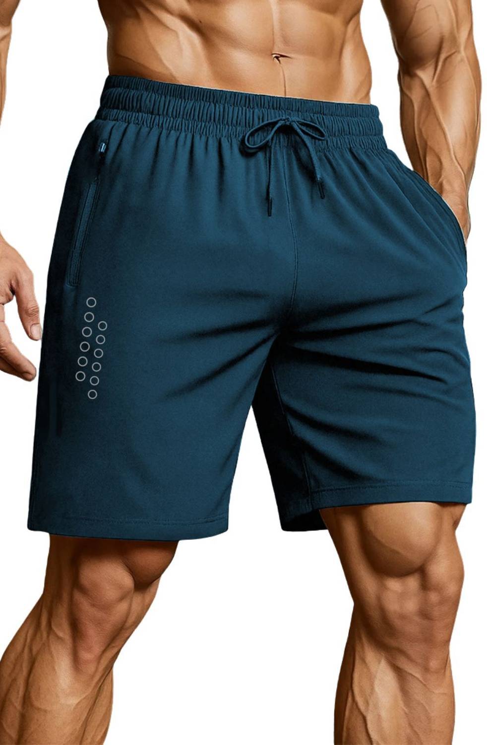 3colors Printed Men Dark Blue Sports Shorts