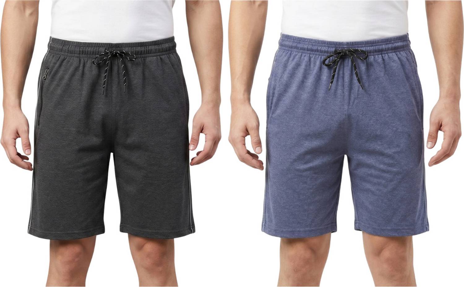 0-DEGREE Solid Men Blue, Dark Grey Basic Shorts, Casual Shorts, Cycling Shorts, Night Shorts, Regular Shorts