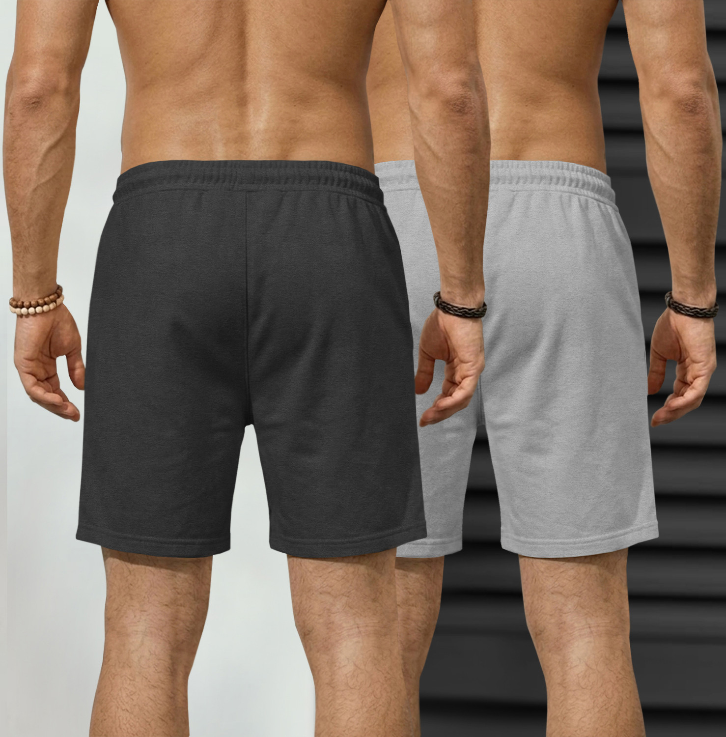 Image of TRIPR Solid Men Black, Grey Regular Shorts