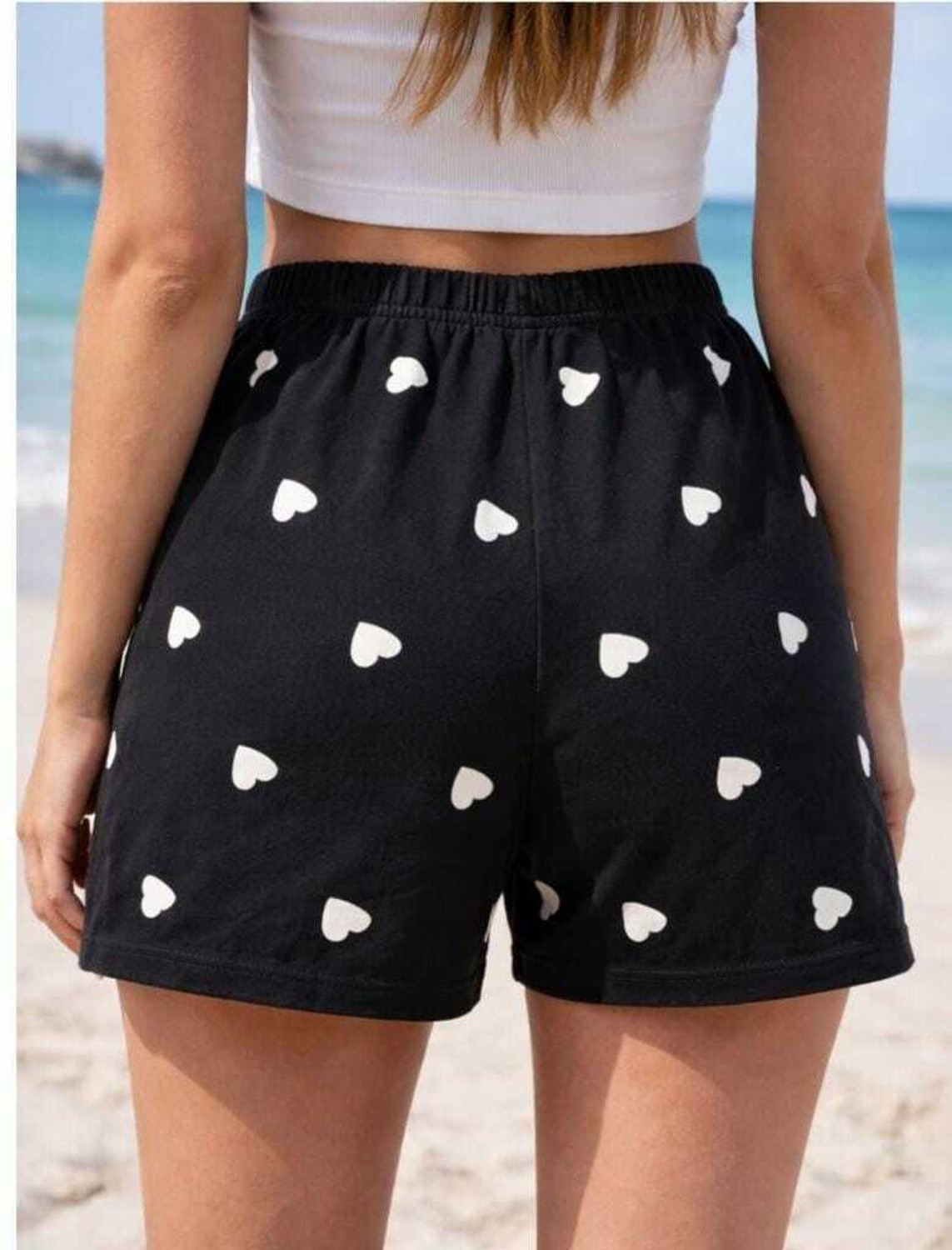 Image of CRAZY WEAR Printed Women White, Black Night Shorts