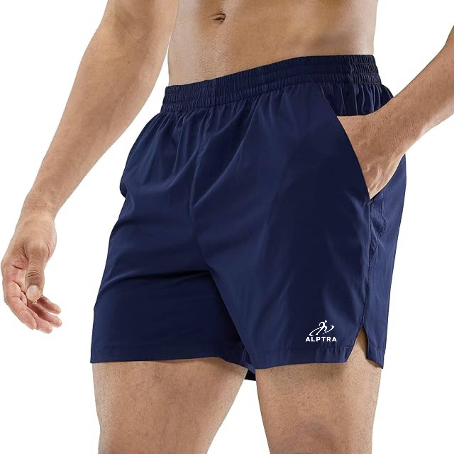 ALPTRA Solid Men Black Gym Shorts