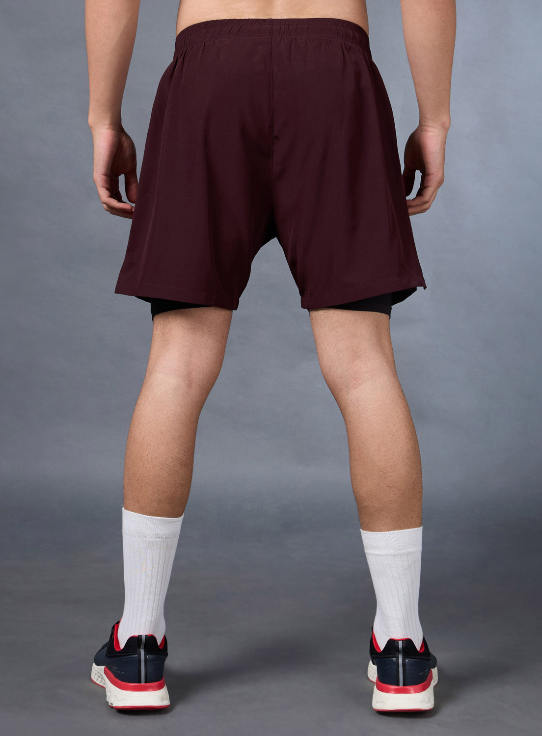 Image of Cult Solid Men Maroon Sports Shorts