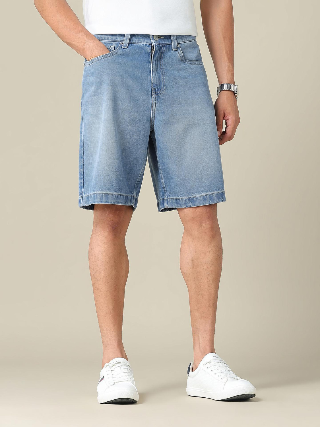 Image of U.S. Polo Assn. Denim Co. Solid Men Blue Casual Shorts