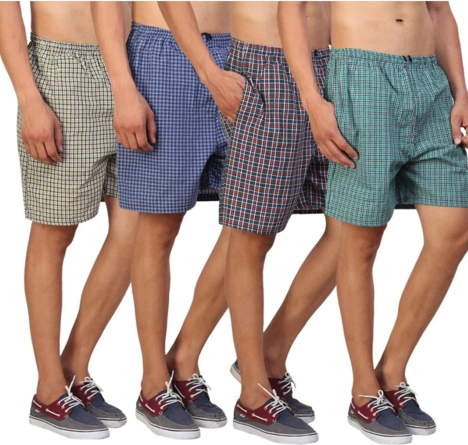 Image of J S World Fashion Checkered Men Multicolor Boxer Shorts