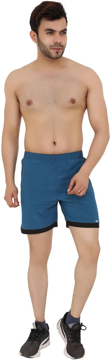 NINQ पुरुषों के लिए सॉलिड काला स्पोर्ट्स शॉर्ट्स - Image 5