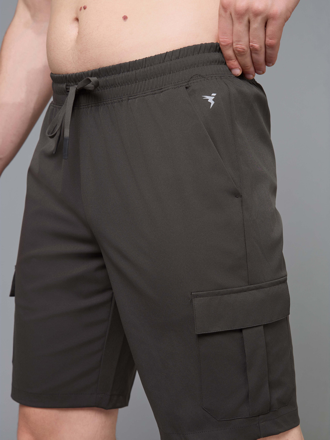 Image of TECHNOSPORT Solid Men Green Basic Shorts