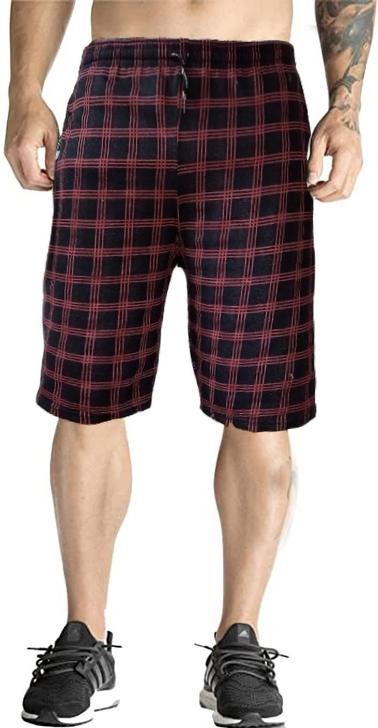 Image of Sathvik Tex Checkered Men Blue Bermuda Shorts