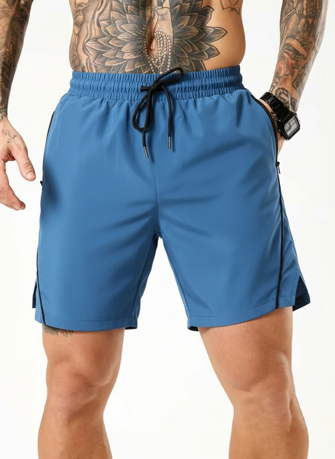 Image of coastal clothier Striped Men Blue Gym Shorts