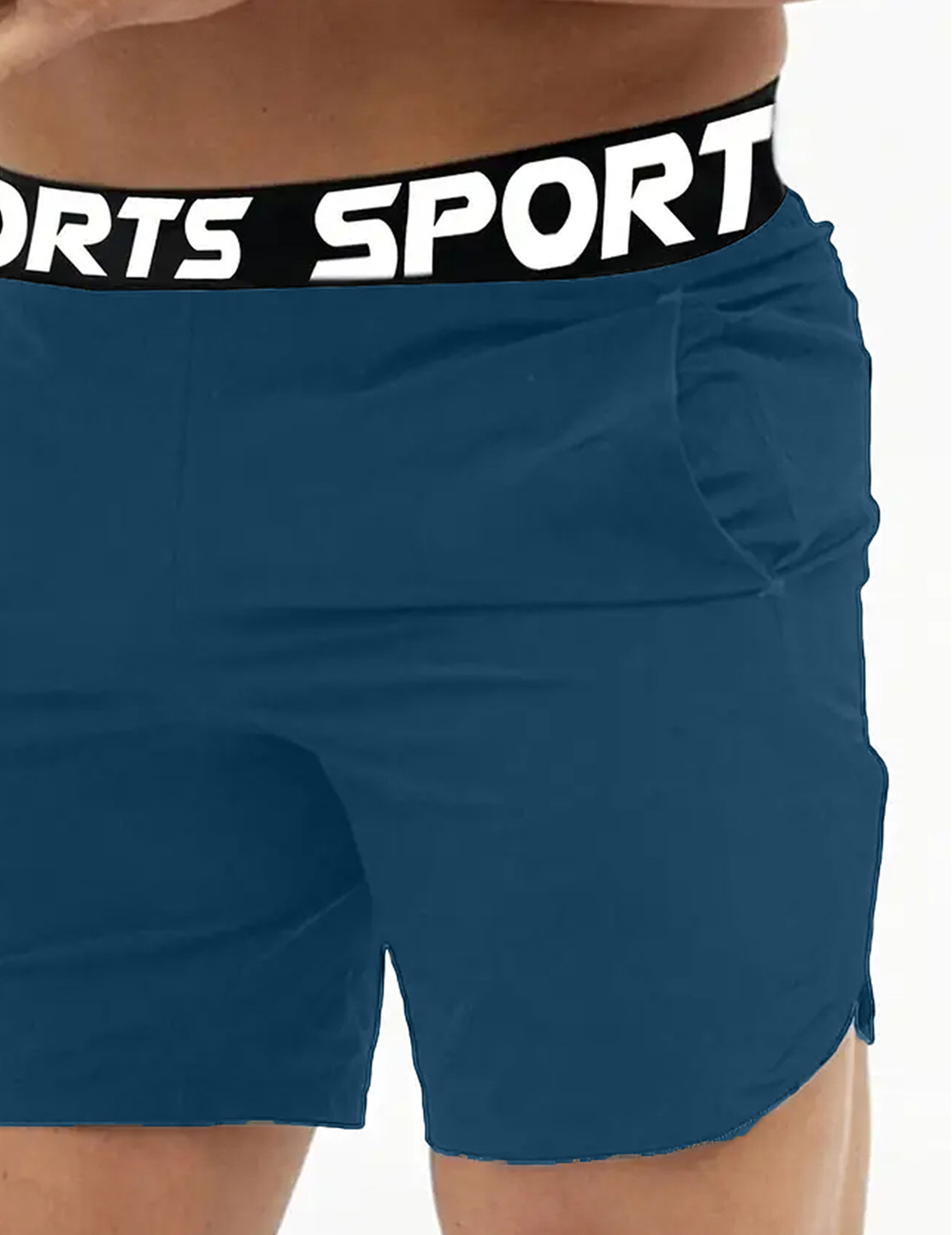 Image of Lripsome Solid Men Grey, Blue Sports Shorts