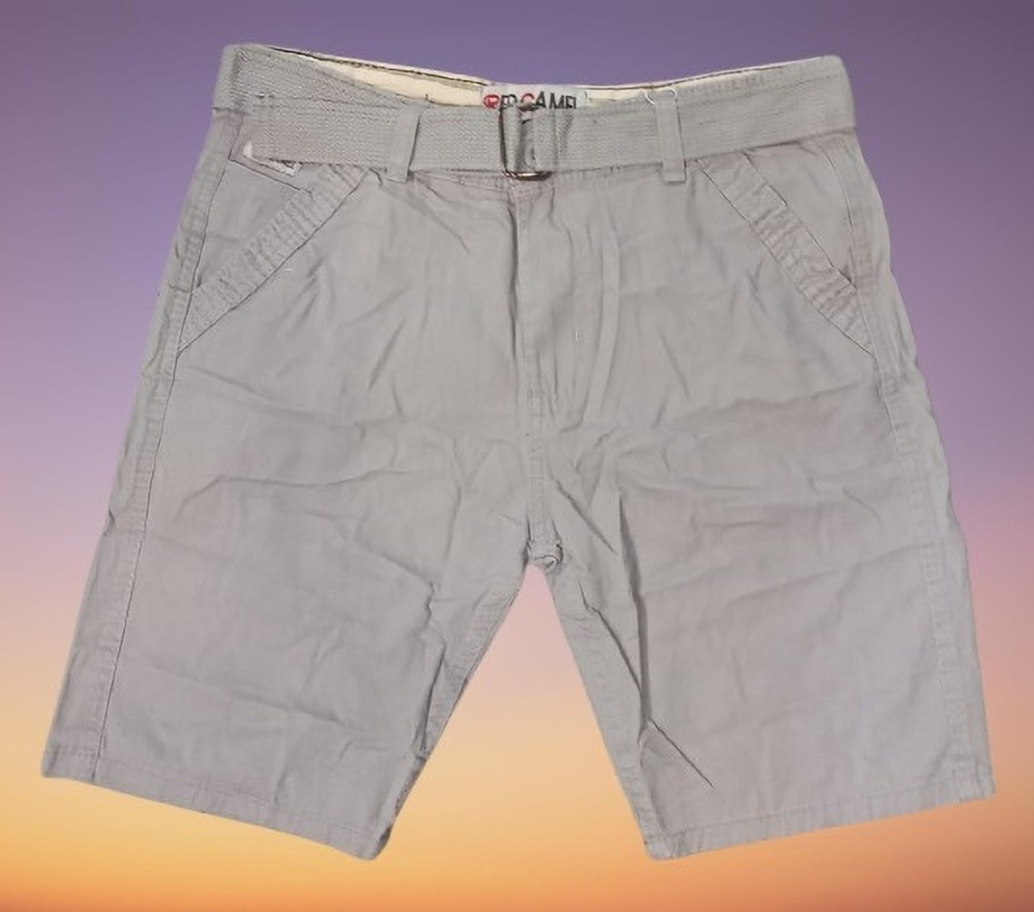 Image of RCS Solid Men Grey Chino Shorts