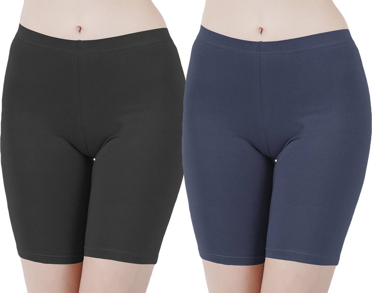 UllasPemium Solid Women Black, Blue Cycling Shorts