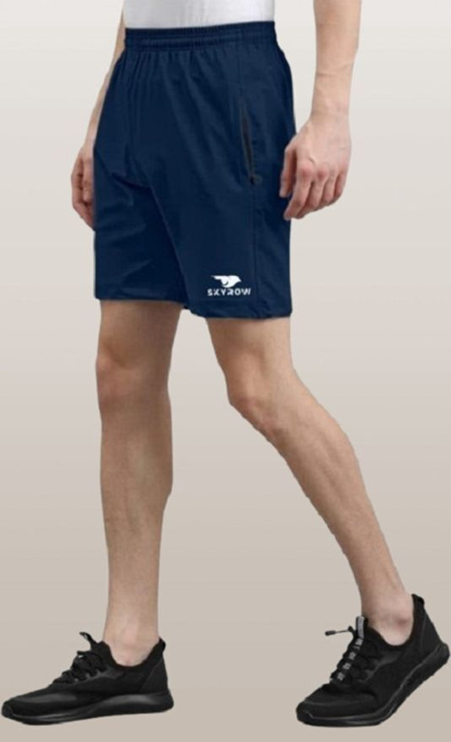 Image of skyrow Printed Men Dark Blue Regular Shorts