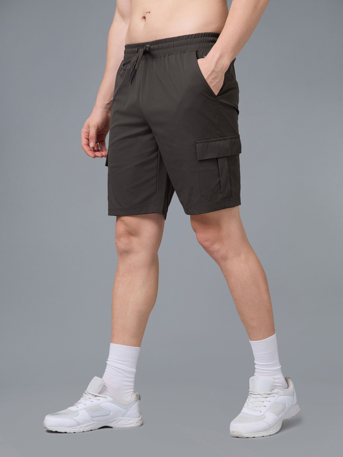 Image of TECHNOSPORT Solid Men Green Basic Shorts