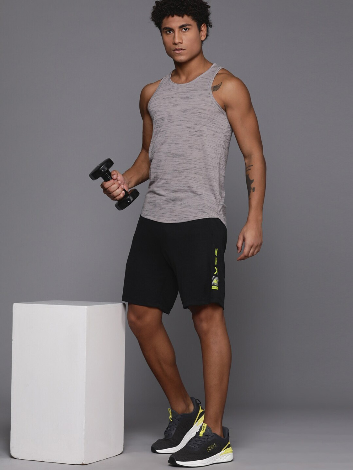 Image of HRX by Hrithik Roshan Printed Men Black Sports Shorts