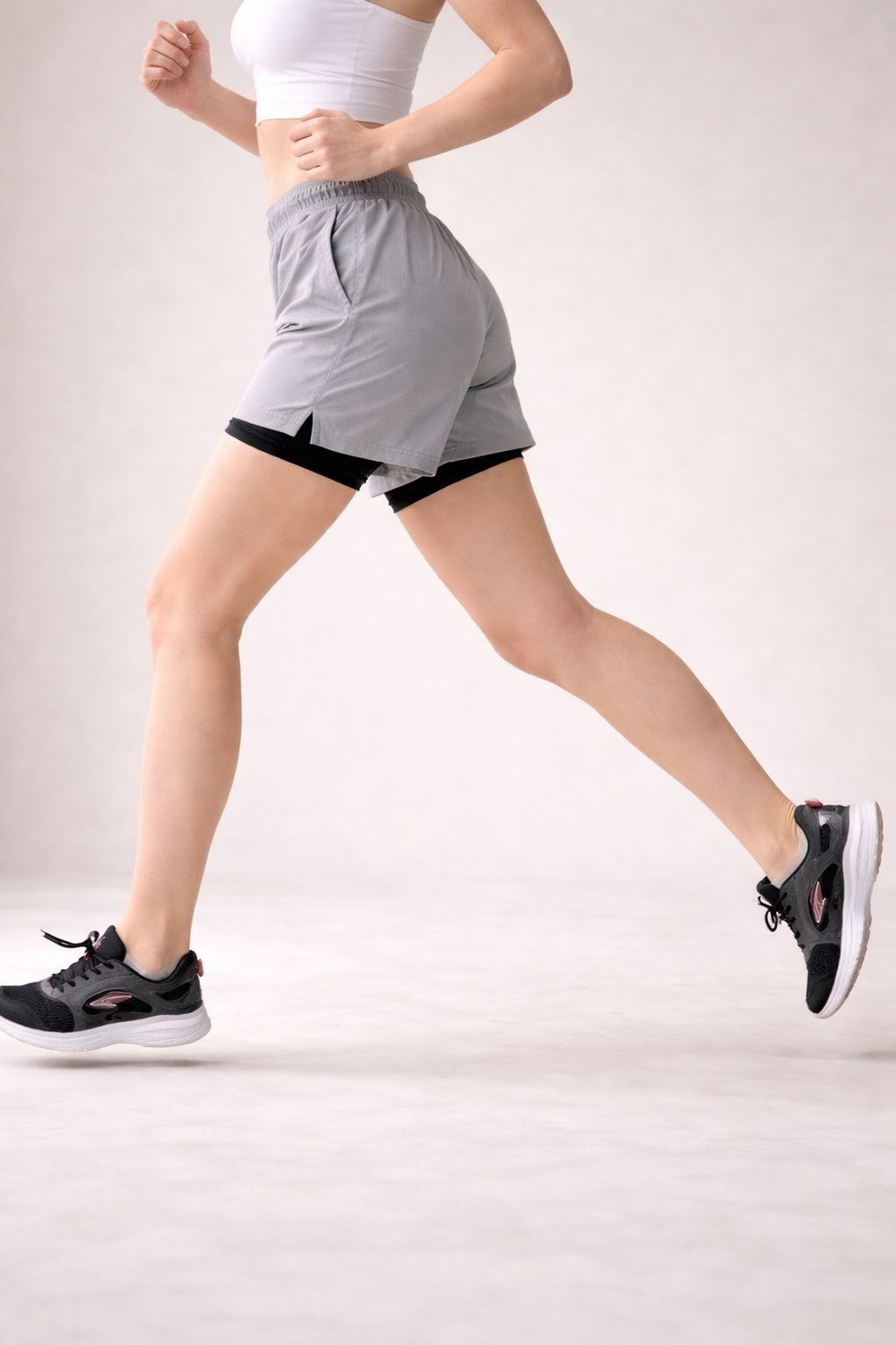 Image of HOUSE OF FUSION Solid Women Grey, Black Gym Shorts, Cycling Shorts, Running Shorts, Sports Shorts, Casual Shorts