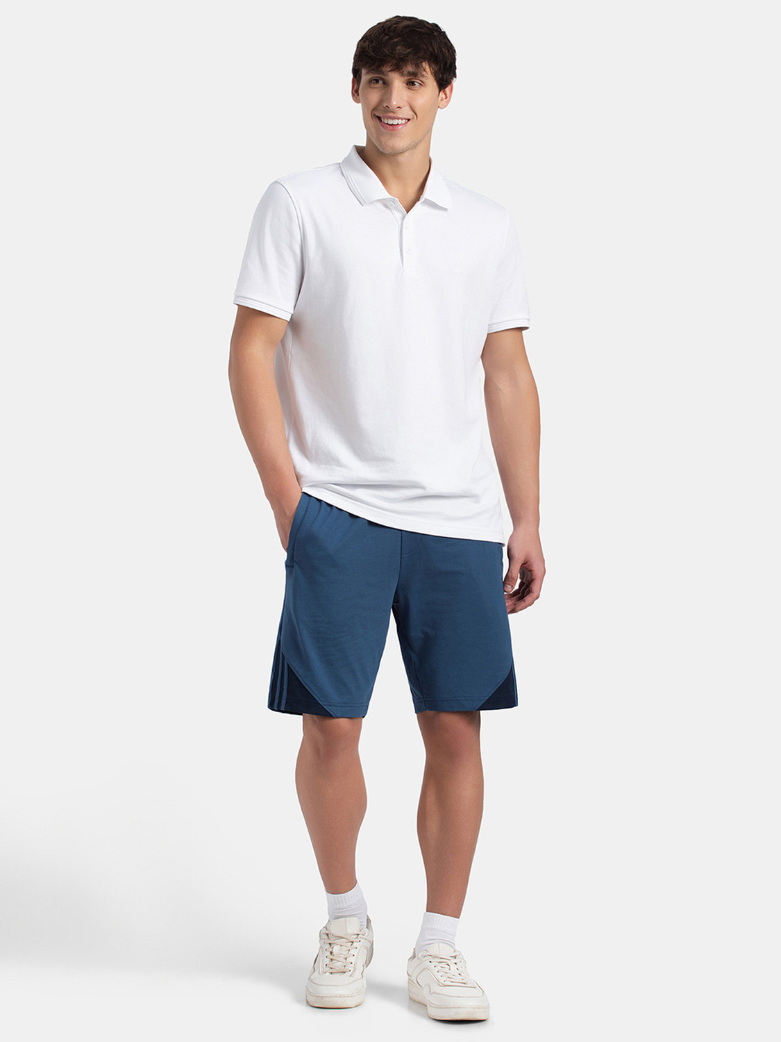 Image of JOCKEY Solid Men Blue Regular Shorts