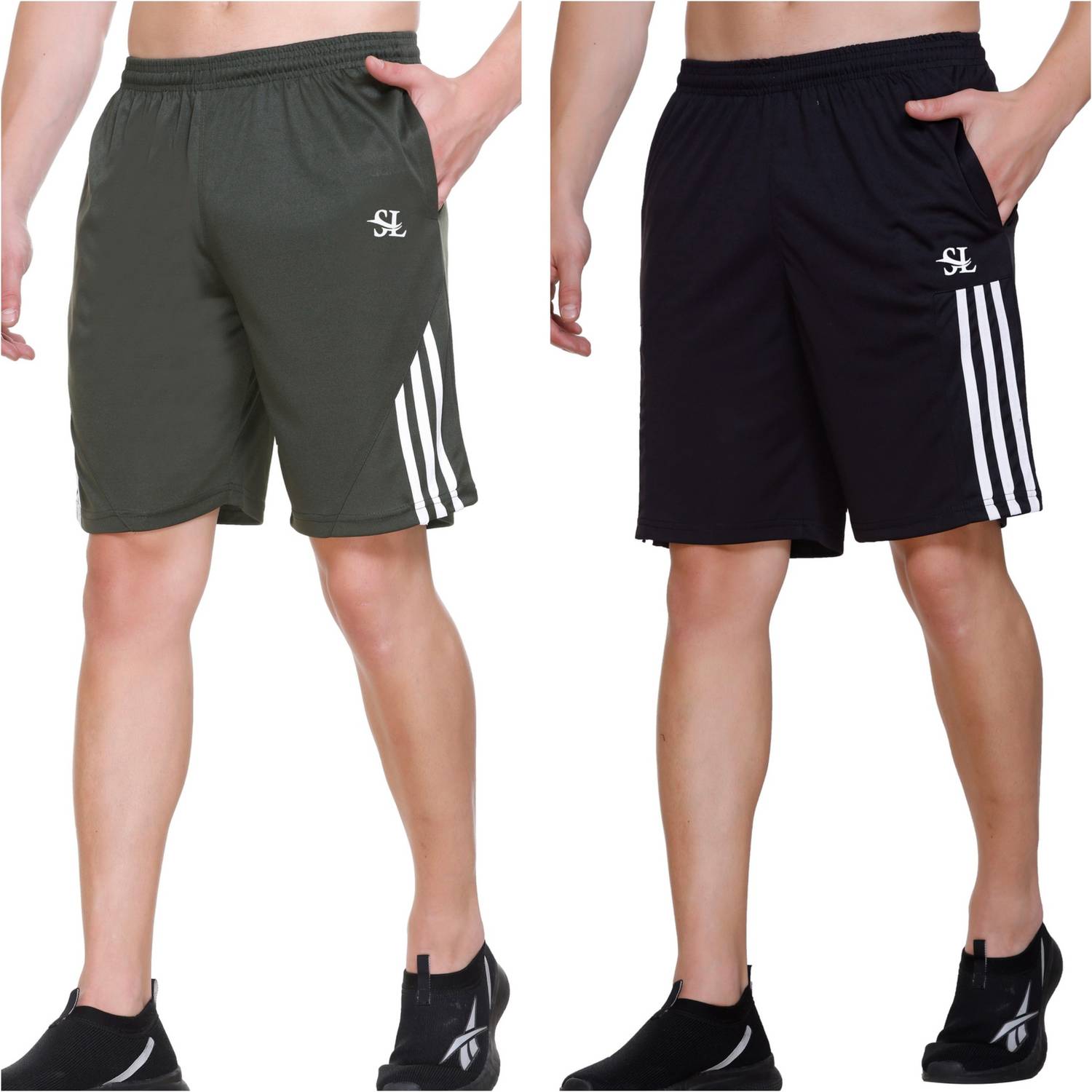 Basis Striped Men Blue, Green Dolphin Shorts