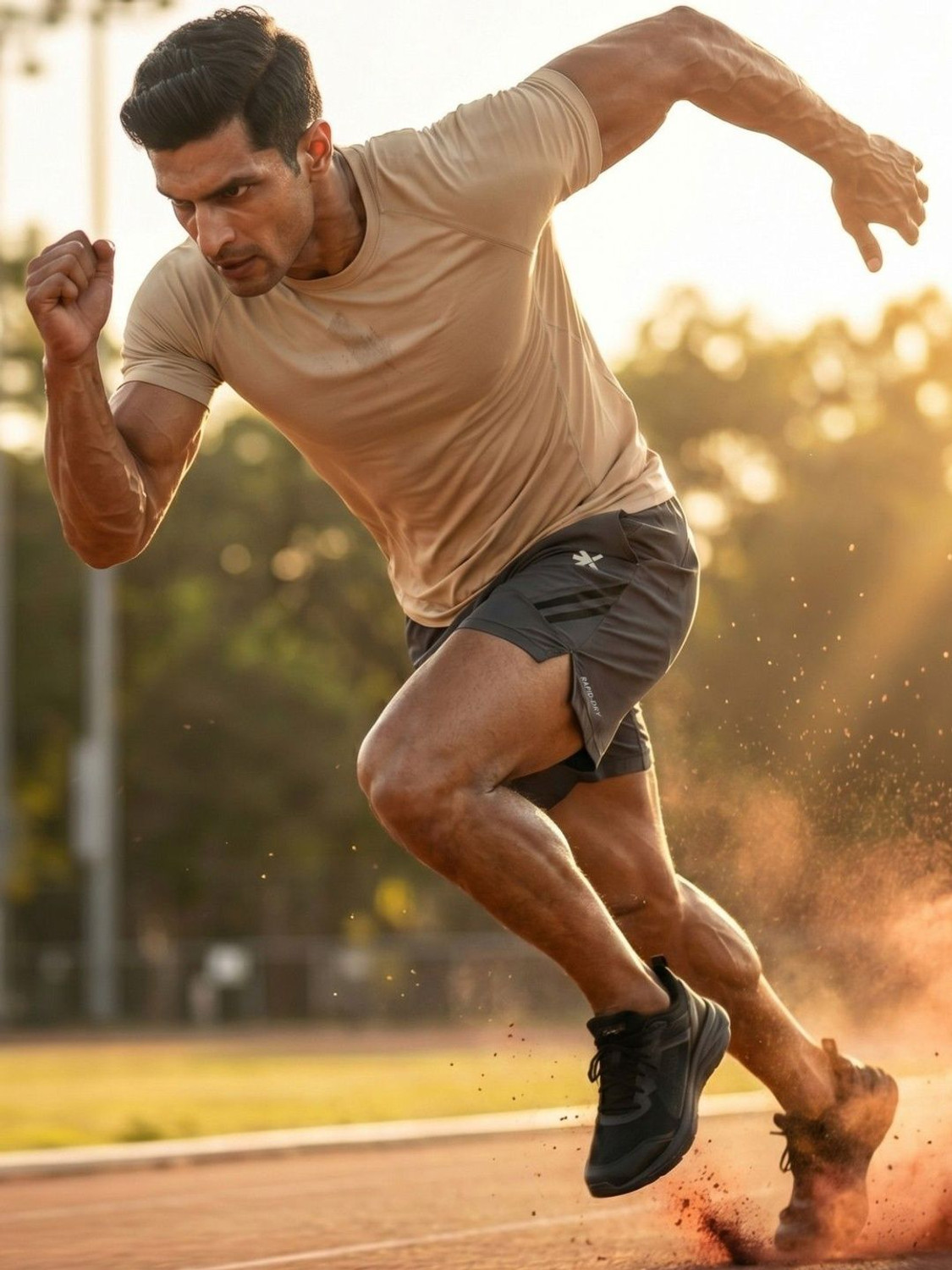 Image of HRX by Hrithik Roshan Solid Men Grey Sports Shorts