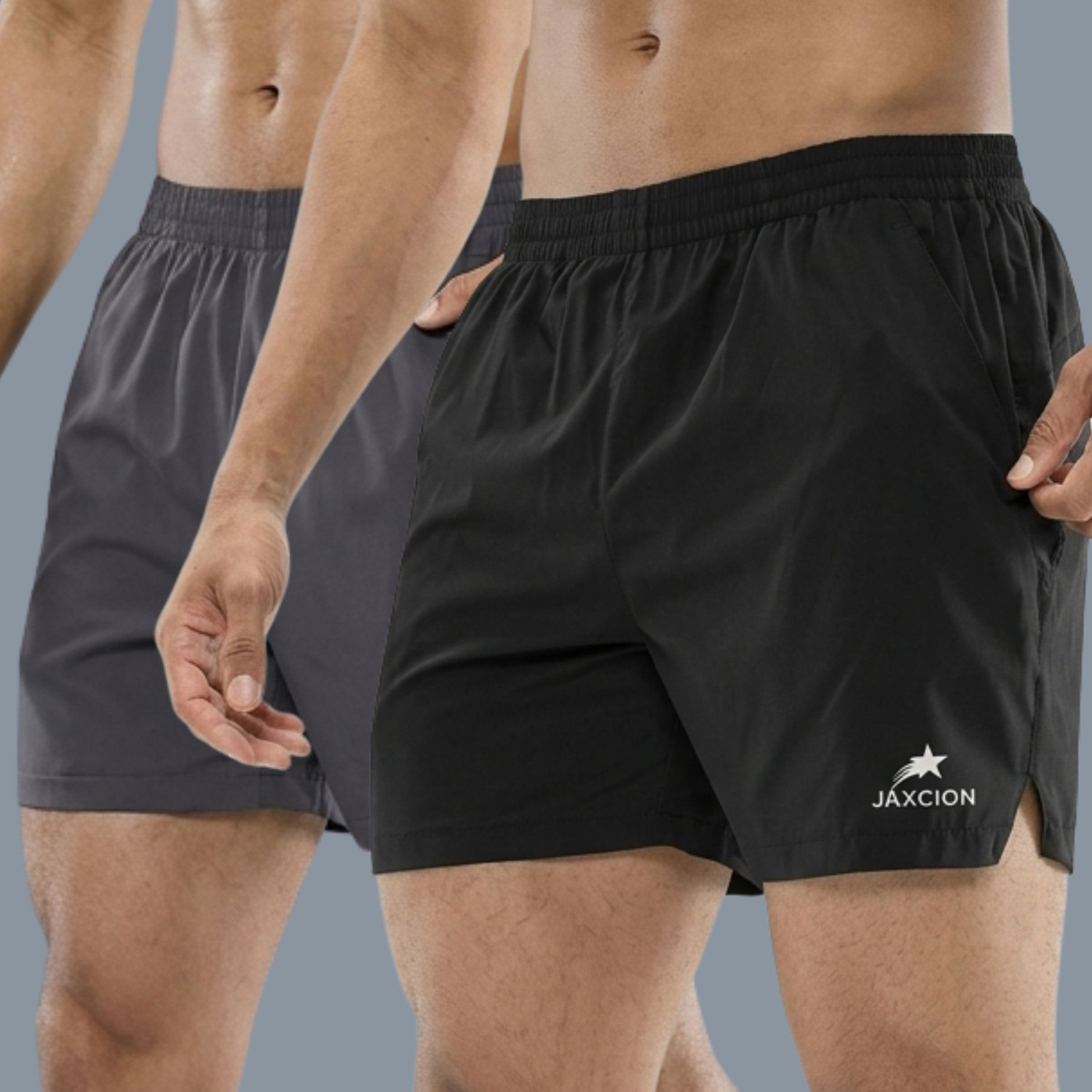 Image of jaxcion Printed Men Black, Grey Gym Shorts
